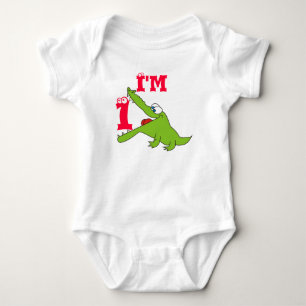 Cute Alligator 1:a födelsedagen T Shirt, Creeper Tee Shirt