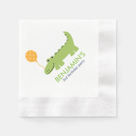 Cute Alligator Birthday Pappersservett