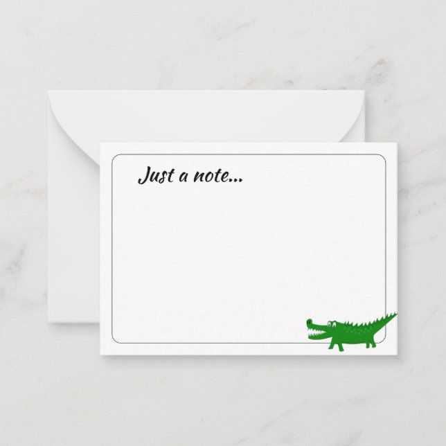  Cute Alligator Drawing Custom Just a Note Anteckningskort (Framsida)
