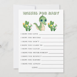 Cute Alligator Grönt Önskemål Baby Shower Card