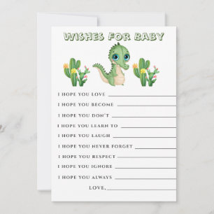 Cute Alligator Grönt Önskemål Baby Shower Card