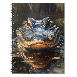 Cute Alligator in the Florida Everglades Painting Anteckningsbok