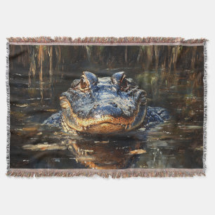 Cute Alligator in the Florida Everglades Painting Filt