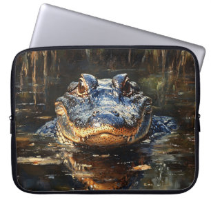 Cute Alligator in the Florida Everglades Painting Laptop Fodral