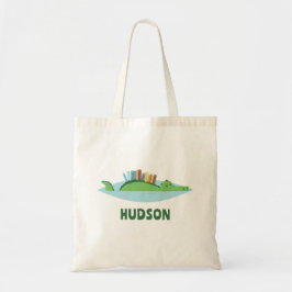 Cute Alligator Library Tote Bag Tygkasse