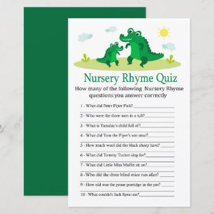 Cute Alligator Nursery Rhyme Quiz-babyduschspel