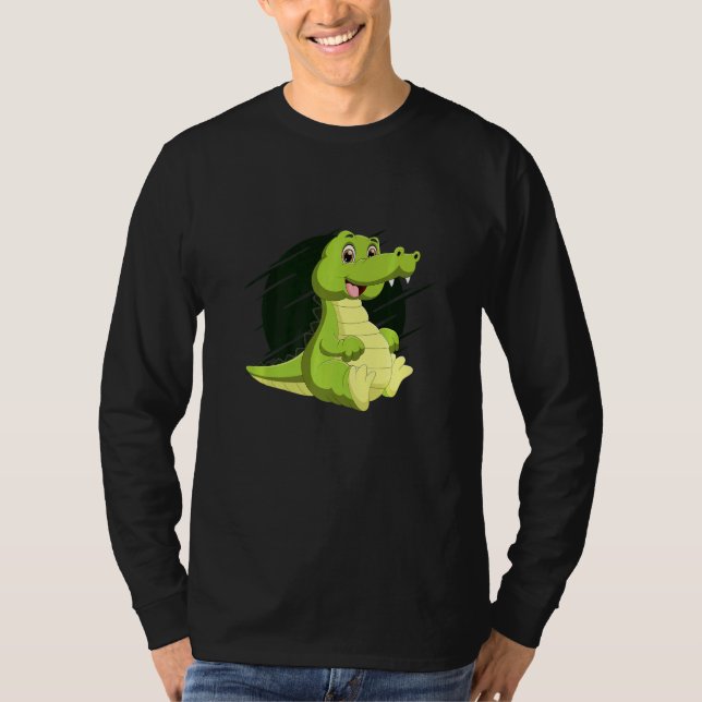 Cute Alligator Reptiles Zoo Animals Ponds Crokodil T Shirt (Framsida)