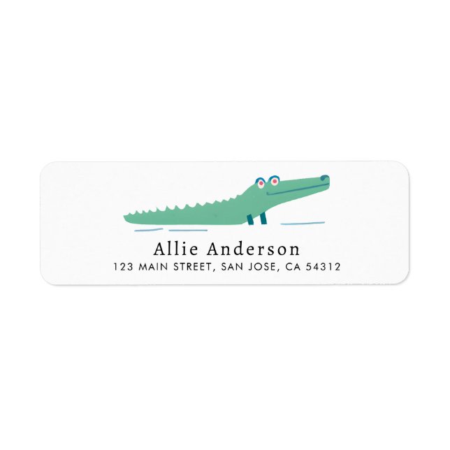 Cute Alligator-Returadress Returadress Etikett (Framsidan)