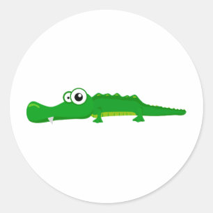 Cute alligator runt klistermärke