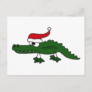Cute Alligator under julafton Helg Vykort