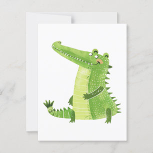 Cute alligator vykort