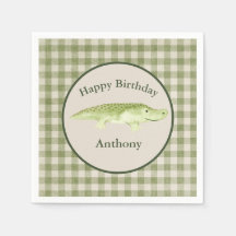 Cute Alligator Watercolor Namn Birthday