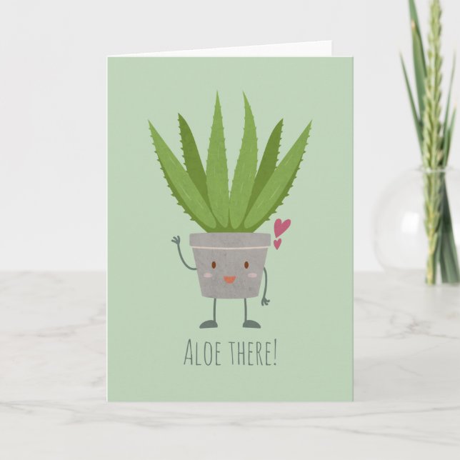 Cute Aloe Vera Anteckningskort (Framsida)