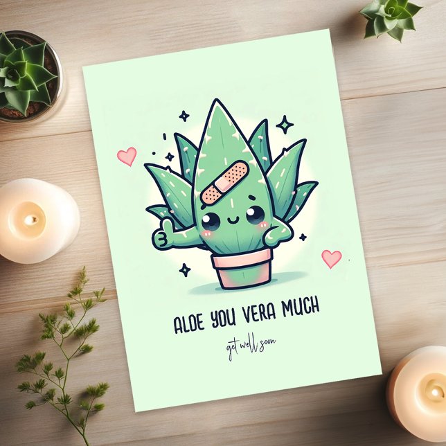 Cute "Aloe You Vera Much" Fungerar snart. Kort (Skapare uppladdad)
