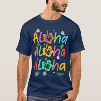 Cute Aloha Hawaiian Summer Vacation Hibiscus Kvinn T Shirt