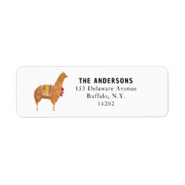 Cute Alpaca Animal Returadress Returadress Etikett