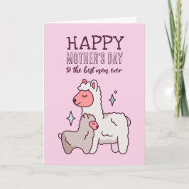 Cute Alpaca Animal Tecknad Lycklig Mors dag Kort