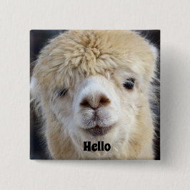 Cute Alpaca ansikte Knapp
