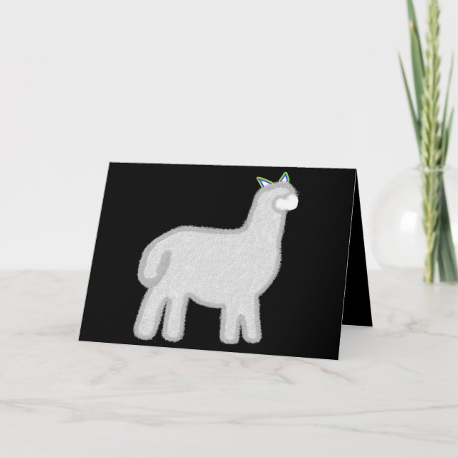 Cute Alpaca Arcoíris rainbow Helgkort (Framsida)