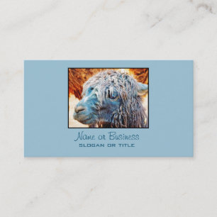 Cute Alpaca Baby i Blue Visitkort