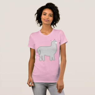 Cute Alpaca Cariña rosa hjärtan T Shirt