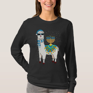 Cute Alpaca Chanukah Menorah Hanukkah Llama T Shirt