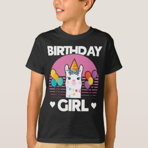 Cute Alpaca Girl Llama Födelsedagsfest T Shirt