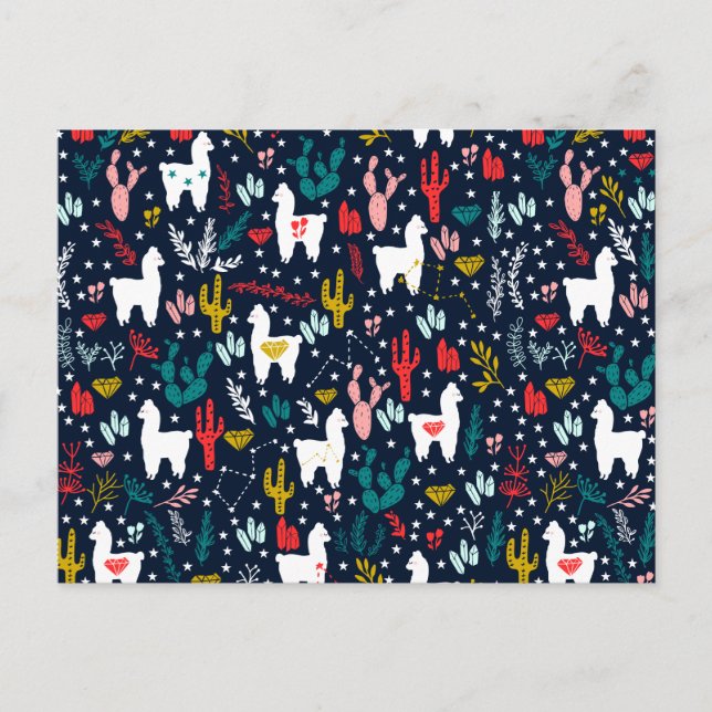 Cute Alpaca Helg Vykort (Framsida)