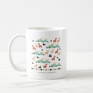 Cute Alpaca Herd Mönster Coffee Mugg
