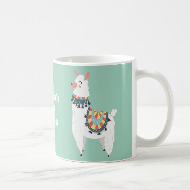 Cute Alpaca Llama Mint Grönt Hett Cocoa Kaffemugg (Höger)