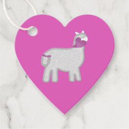 Cute Alpaca med glitter hjärta Gåvor Etiketter