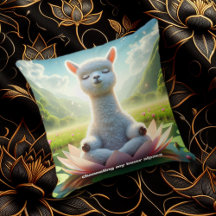 Cute Alpaca Mediton på Lotus Pad i Sjö