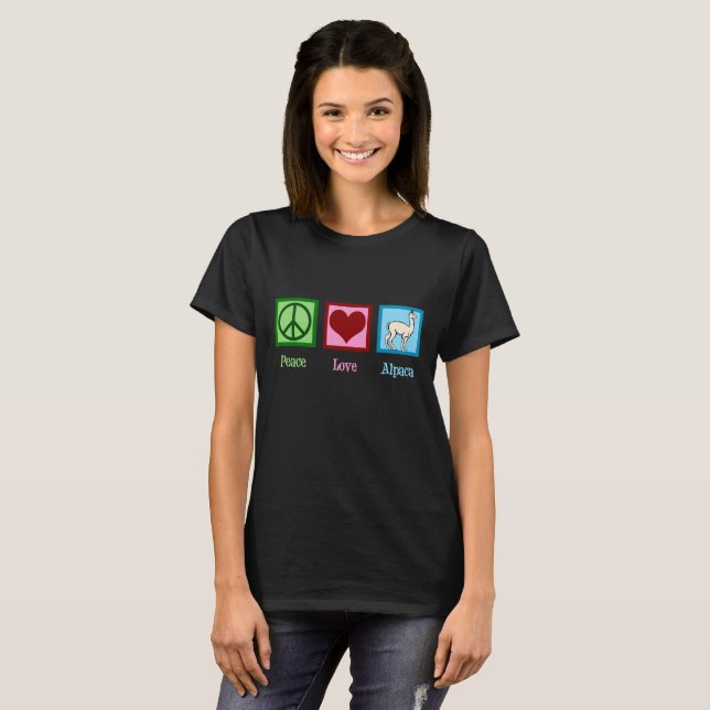 Cute Alpaca T-shirt (Hel framsida)