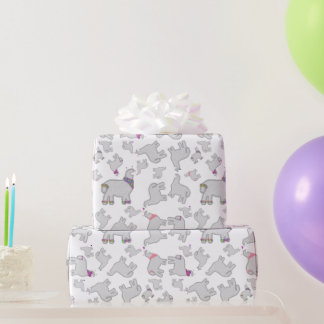 Cute Alpacas med glitter bubblor blommor roligt Presentpapper