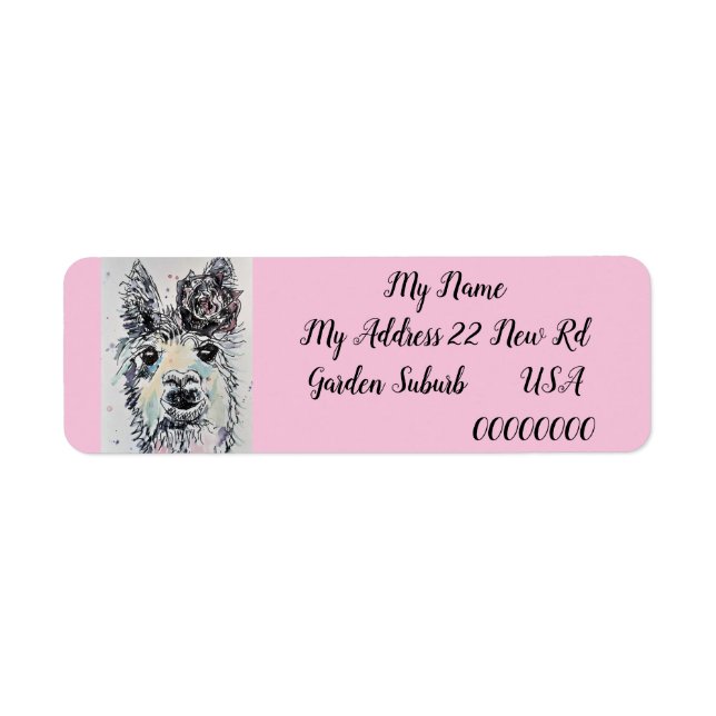 Cute Alpacca Laga-Returetiketter Returadress Etikett (Framsidan)
