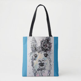 Cute Alpacca Llama Watercolor Livsmedel Tote Bag Tygkasse
