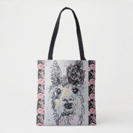Cute Alpacca Llama Watercolor Livsmedel Tote Bag Tygkasse