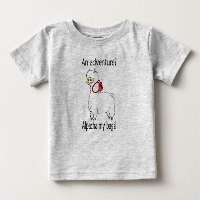 Cute alpacha äventyr pun t-shirt (Framsida)