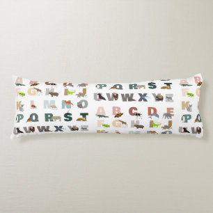 Cute Alphabet ABC-djur Kroppskudde