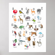 Cute Alphabet ABC Education Poster