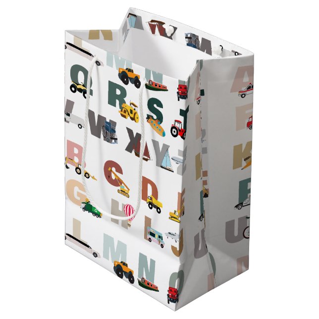 Cute Alphabet ABC Lastbilar, Transport Fordon (Framsidan Vinklad)