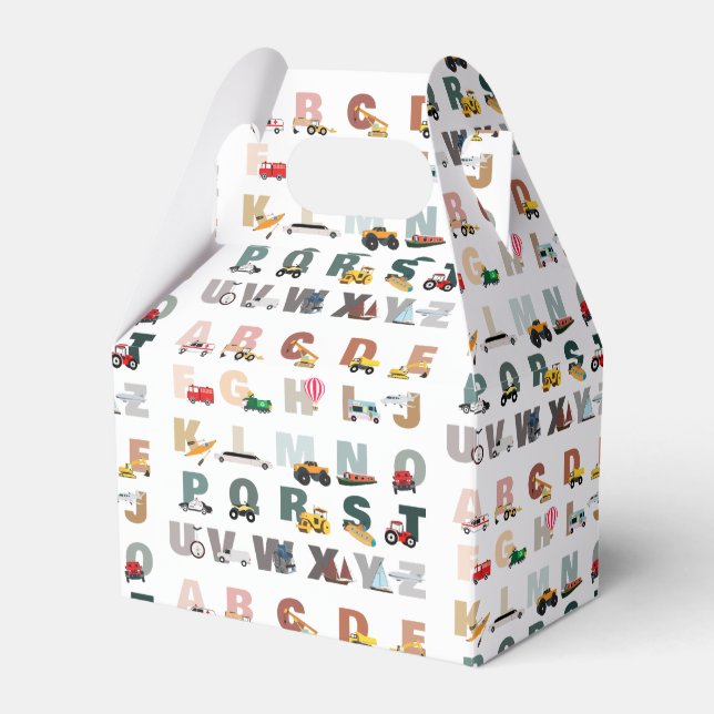 Cute Alphabet ABC Lastbilar, Transport Fordon Presentaskar (Framsidan Sidan)