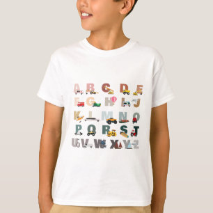 Cute Alphabet ABC Lastbilar, Transport Fordon T Shirt