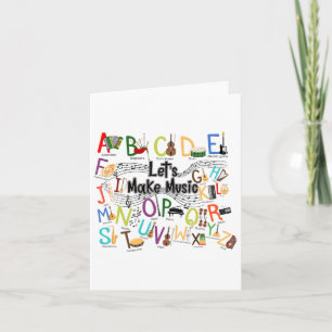 Cute Alphabet Design for Music Lärare Manar Women Kort
