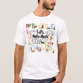 Cute Alphabet Design for Music Lärare T Shirt