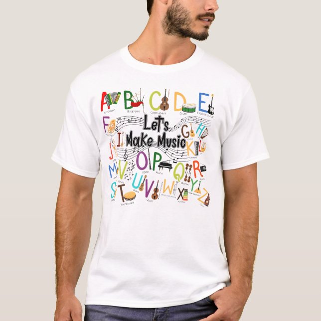 Cute Alphabet Design for Music Lärare T Shirt (Framsida)