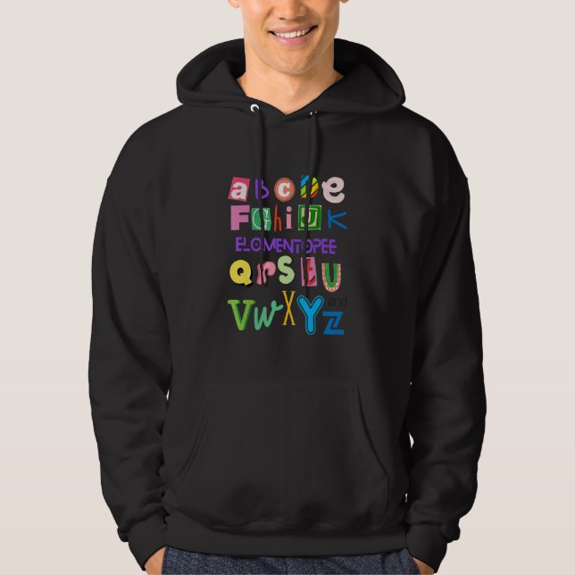 Cute  Alphabet For Parents Grandparents And Kids Hoodie (Framsida)