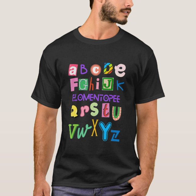 Cute  Alphabet For Parents Grandparents And Kids T Shirt (Framsida)