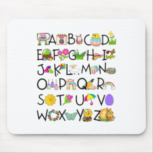 Cute Alphabet Funny Påsk Day Abc Alphabet Egg Ra Musmatta