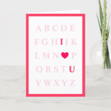 Cute Alphabet Kid's Valentine Day Card